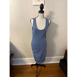 Michael Stars Ruched Sleeveless Bodycon Dress – Blue – Size Medium